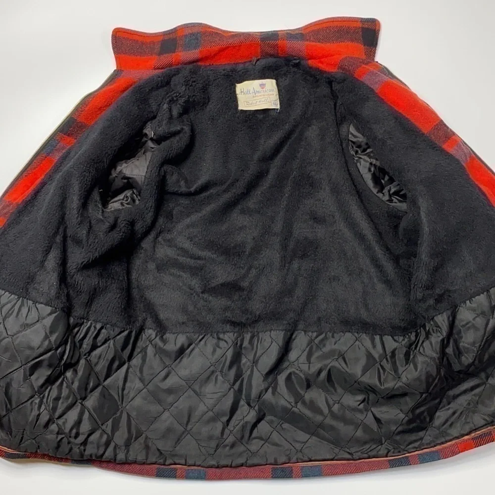 Vintage Robert Hall Buffalo Plaid 50's Jacket Size 46 XL
